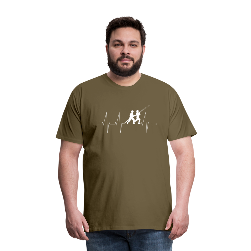 Herzschlag Feuerwehr - Männer T-Shirt - Khaki