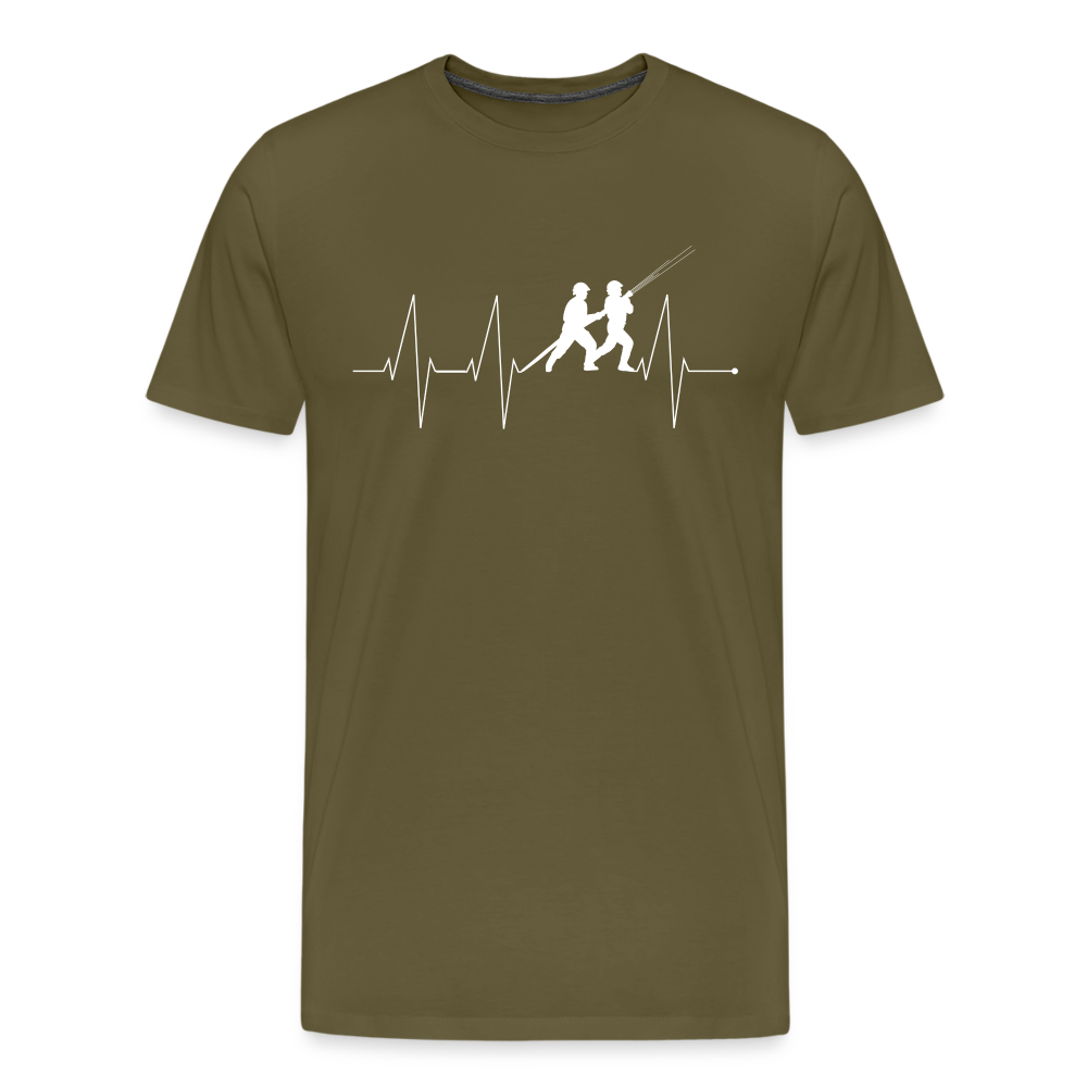 Herzschlag Feuerwehr - Männer T-Shirt - Khaki