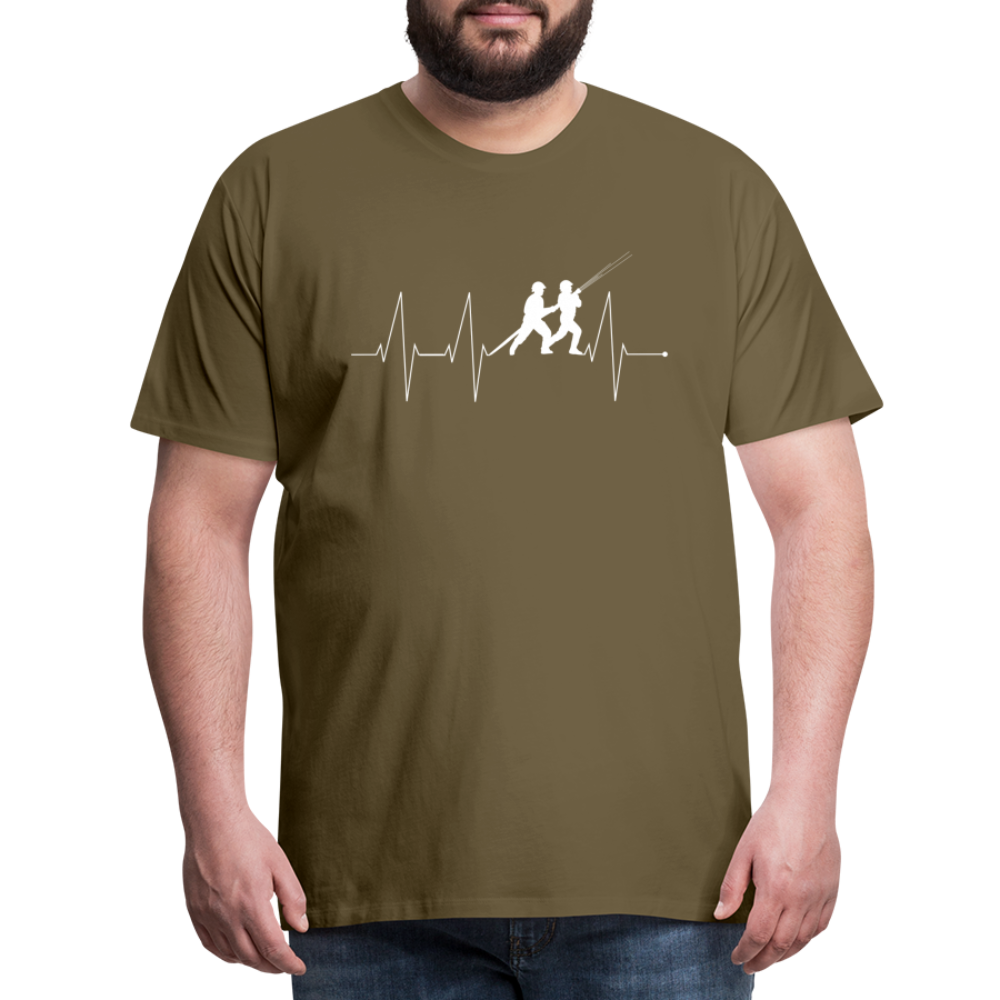 Herzschlag Feuerwehr - Männer T-Shirt - Khaki