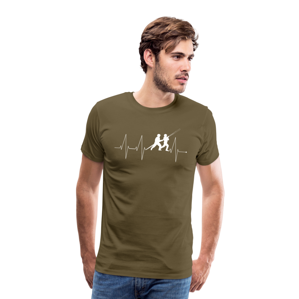 Herzschlag Feuerwehr - Männer T-Shirt - Khaki