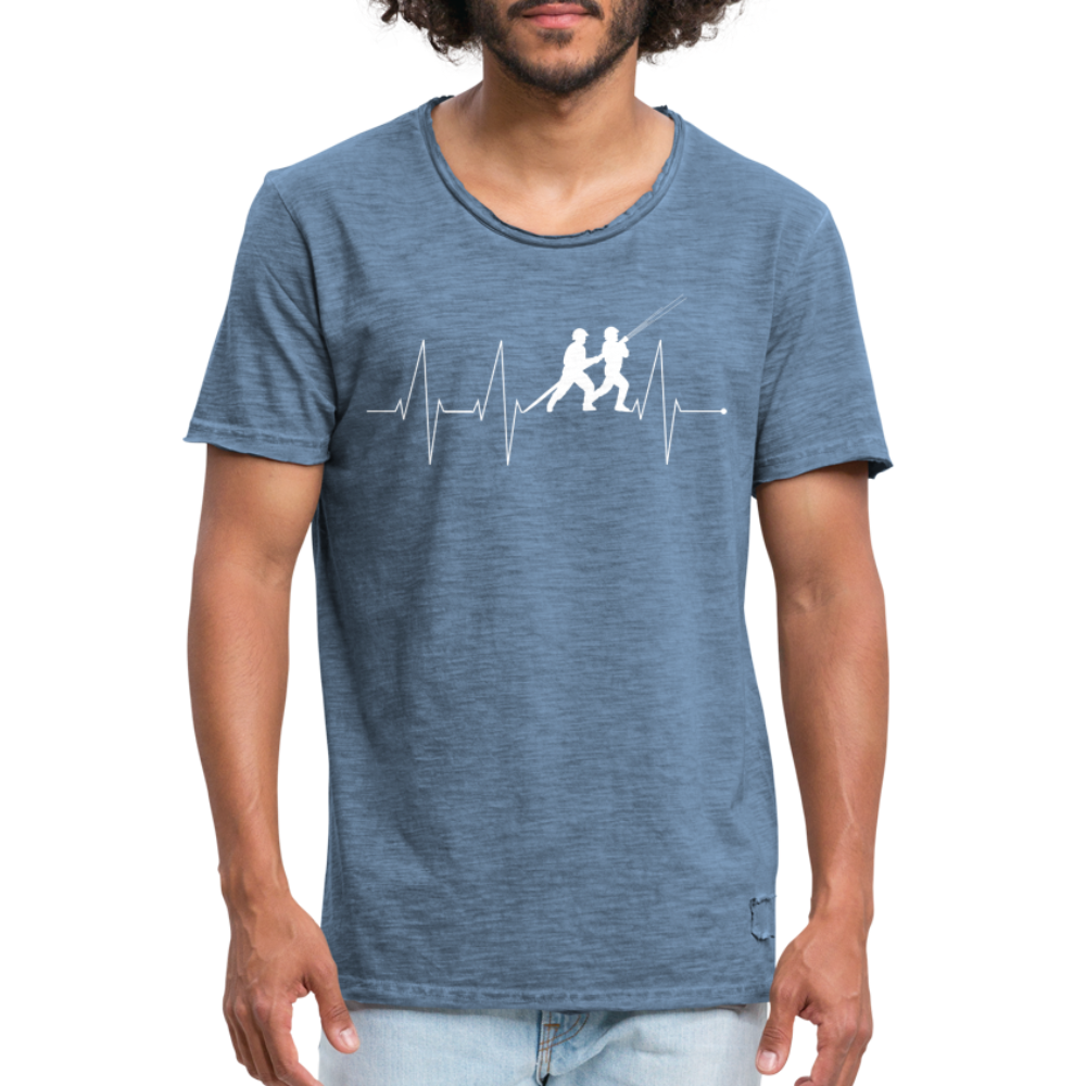 Herzschlag Feuerwehr - Männer Vintage T-Shirt - Vintage Denim