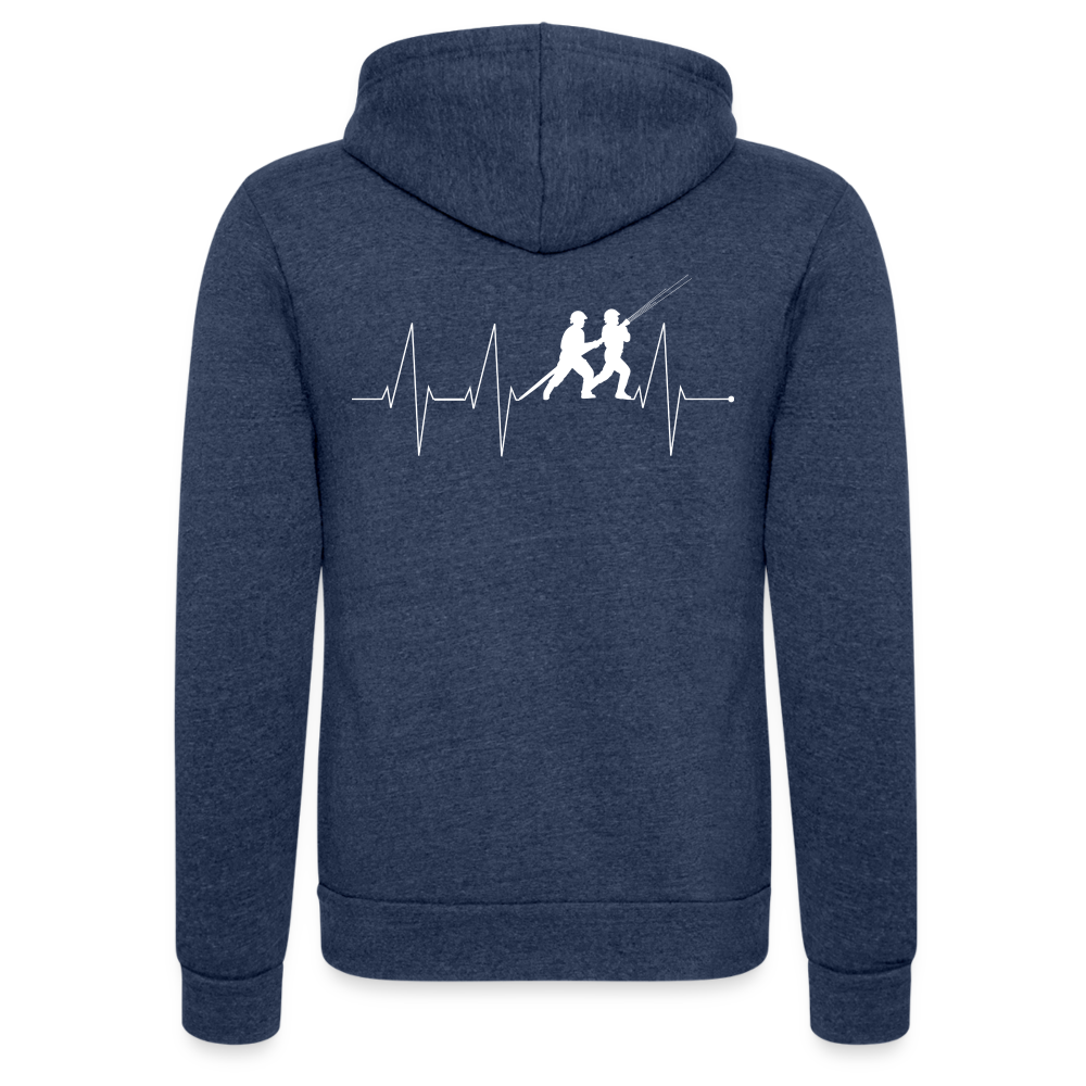 Herzschlag Feuerwehr - Unisex Tri-Blend Kapuzenjacke - Navy meliert