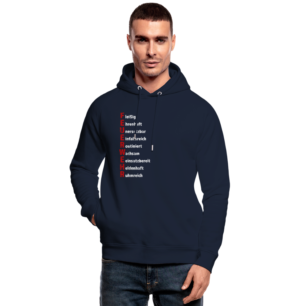 Feuerwehr Schriftzug - Unisex Bio-Hoodie - Navy