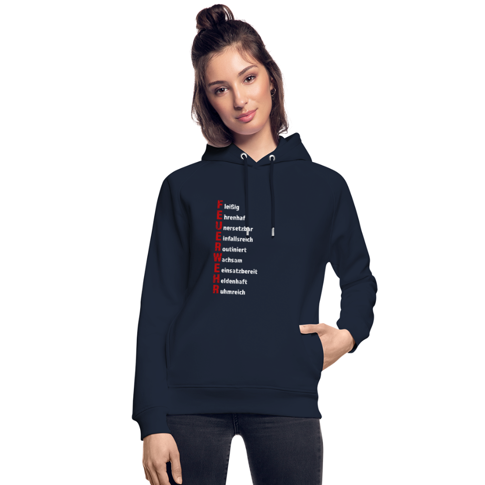 Feuerwehr Schriftzug - Unisex Bio-Hoodie - Navy