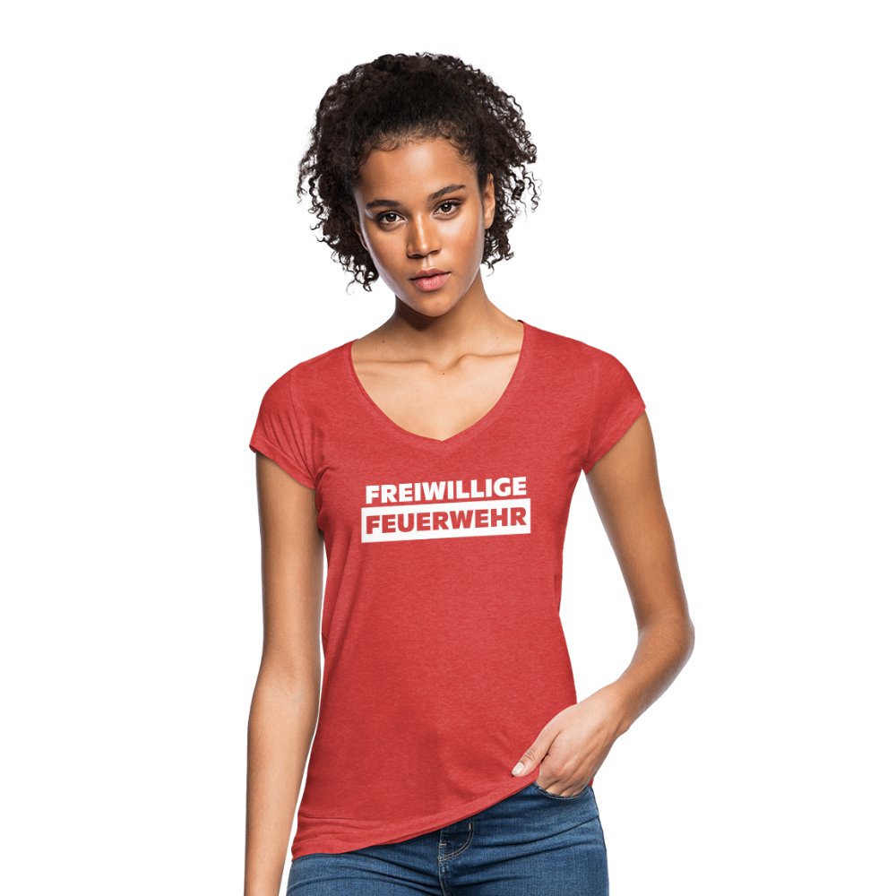 Freiwillige Feuerwehr - Frauen Vintage T-Shirt - Rot meliert