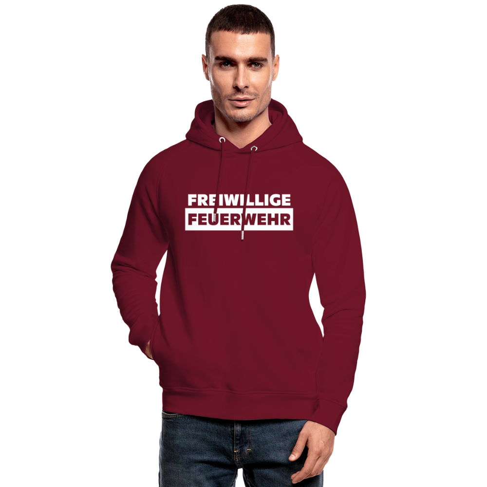 Freiwillige Feuerwehr - Unisex Bio-Hoodie - Burgunderrot