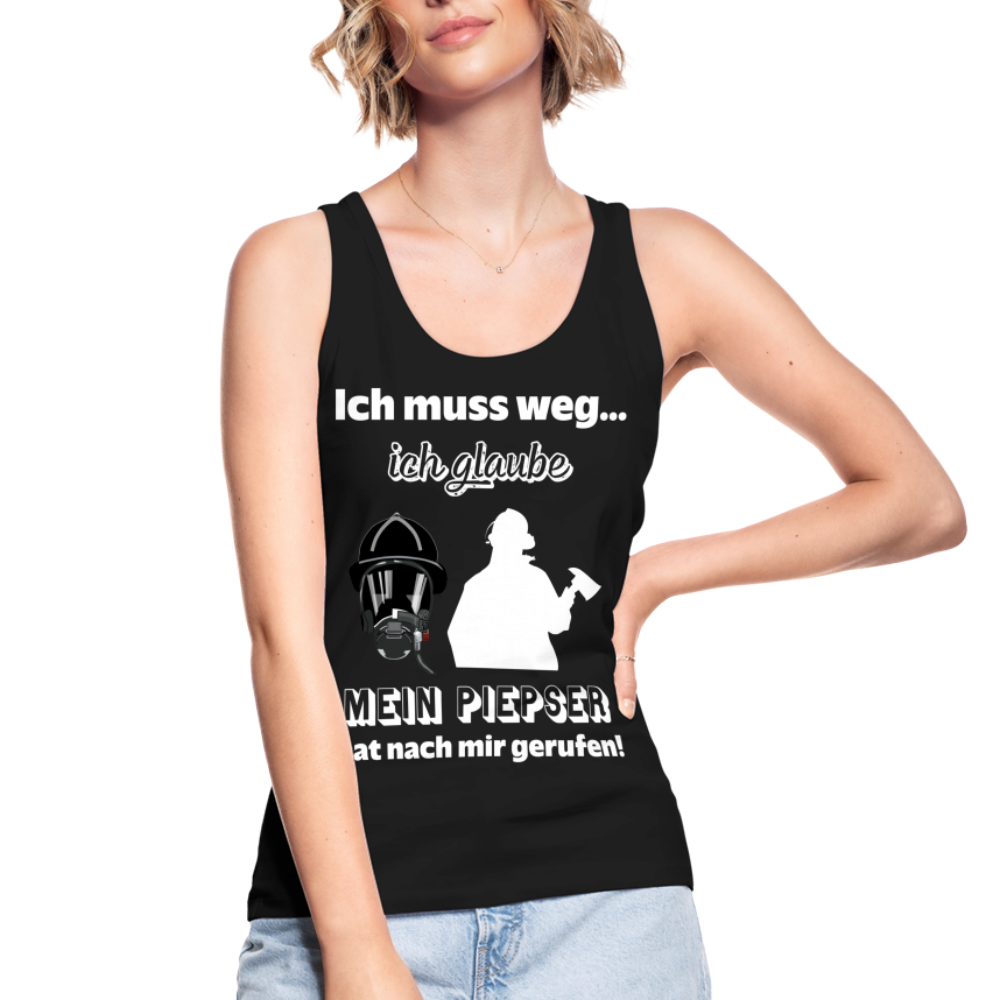 Ich muss weg... Ich glaube mein Piepser hat nach mir gerufen! - Frauen Tank Top aus 100% Bio-Baumwolle - Schwarz