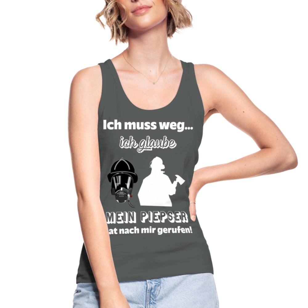 Ich muss weg... Ich glaube mein Piepser hat nach mir gerufen! - Frauen Tank Top aus 100% Bio-Baumwolle - Anthrazit