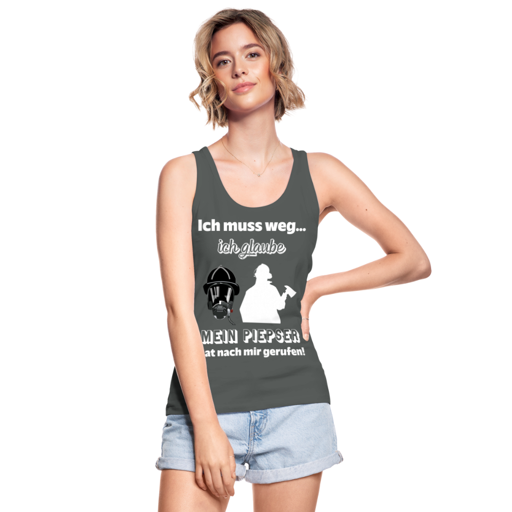 Ich muss weg... Ich glaube mein Piepser hat nach mir gerufen! - Frauen Tank Top aus 100% Bio-Baumwolle - Anthrazit