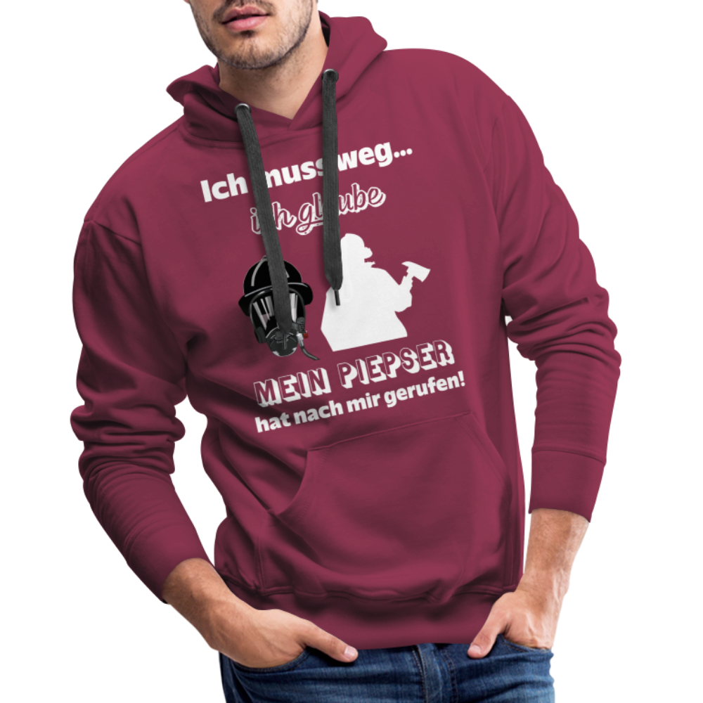 Ich muss weg... Ich glaube mein Piepser hat nach mir gerufen! - Männer Hoodie - Bordeaux