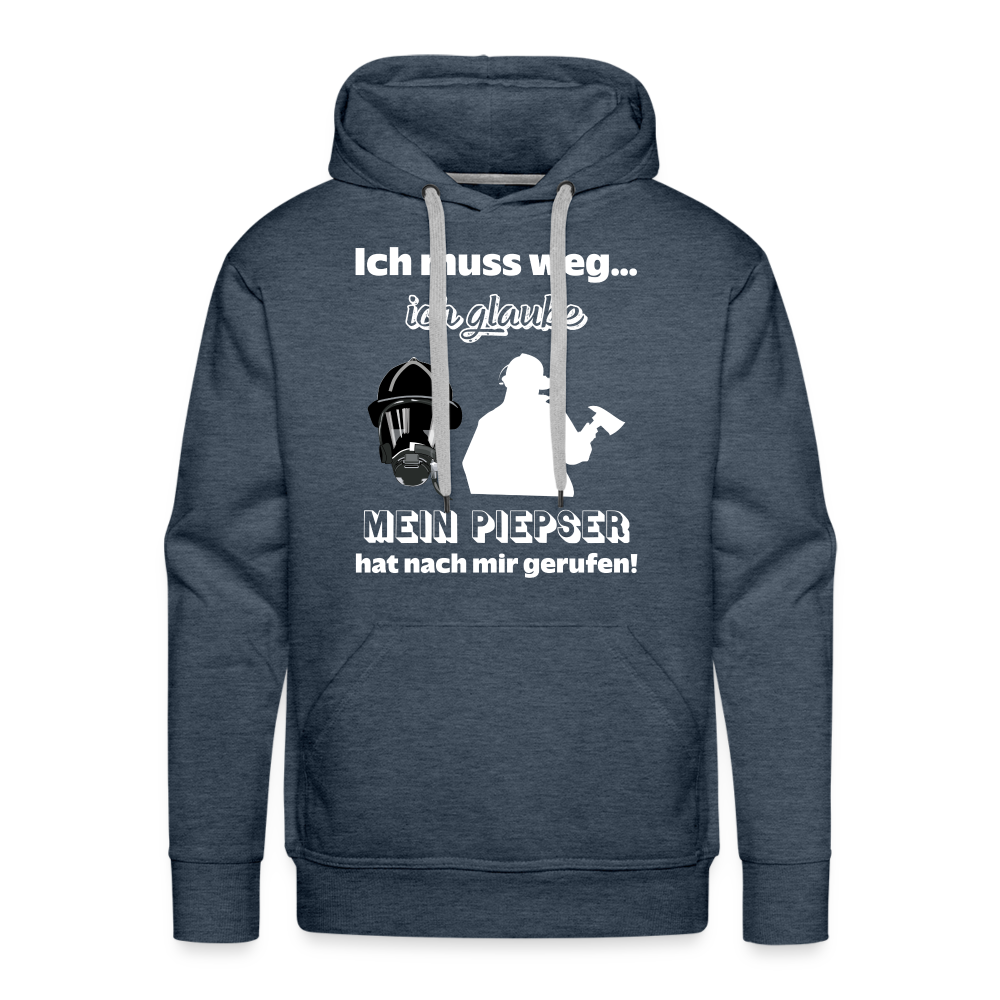 Ich muss weg... Ich glaube mein Piepser hat nach mir gerufen! - Männer Hoodie - Jeansblau